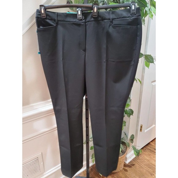 Hilary Radley Womens Black Pockets Zipper Front Dress Pants Size 18W - Picture 12 of 12